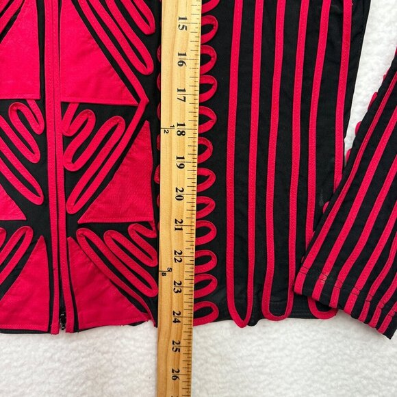 VTG Joseph Ribkoff Statement Jacket Black Red Geometric Abstract Bold 80s 90s XL - Picture 13 of 14
